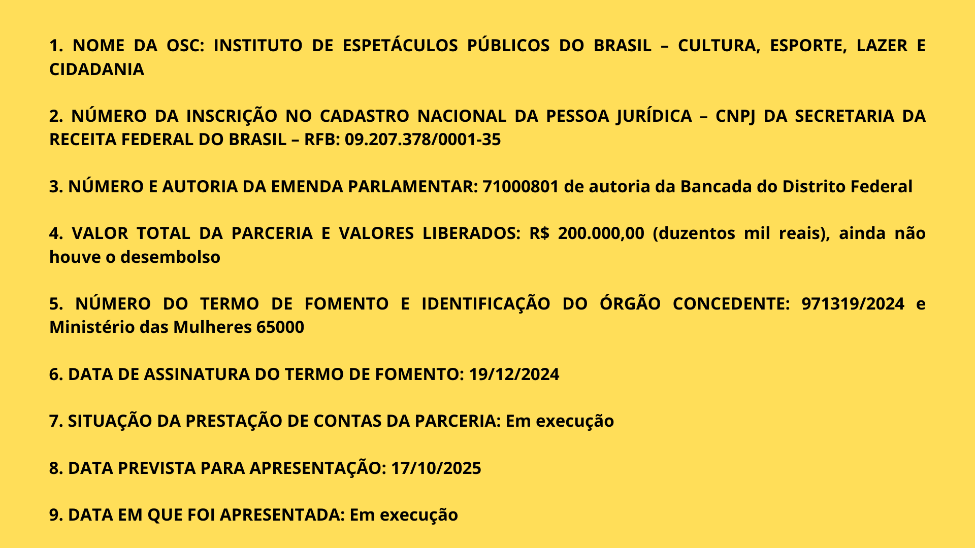 TRANSPARÊNCIA ANO 2023 - 1º TERMO DE FOMENTO FIRMADO   PROJETO MULHERES EM MOVIMENTO - EXECUÇÃO: 02/2024. 